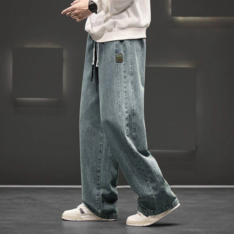 Norvik Relaxed Drawstring Wide-Leg Jeans