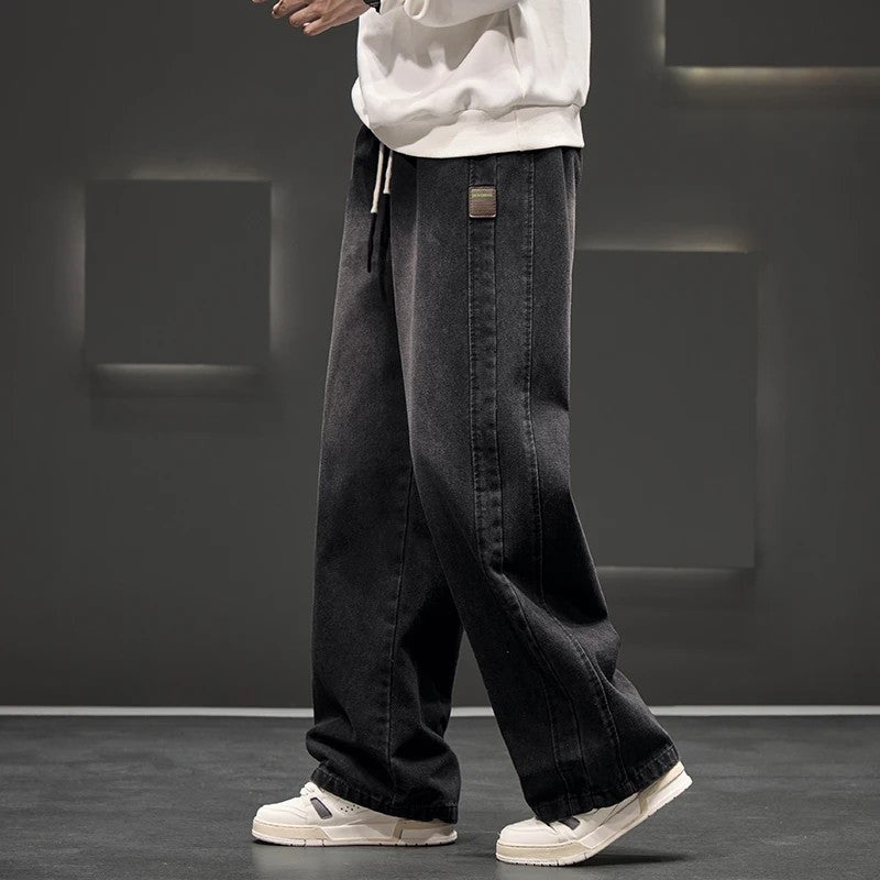 Norvik Relaxed Drawstring Wide-Leg Jeans