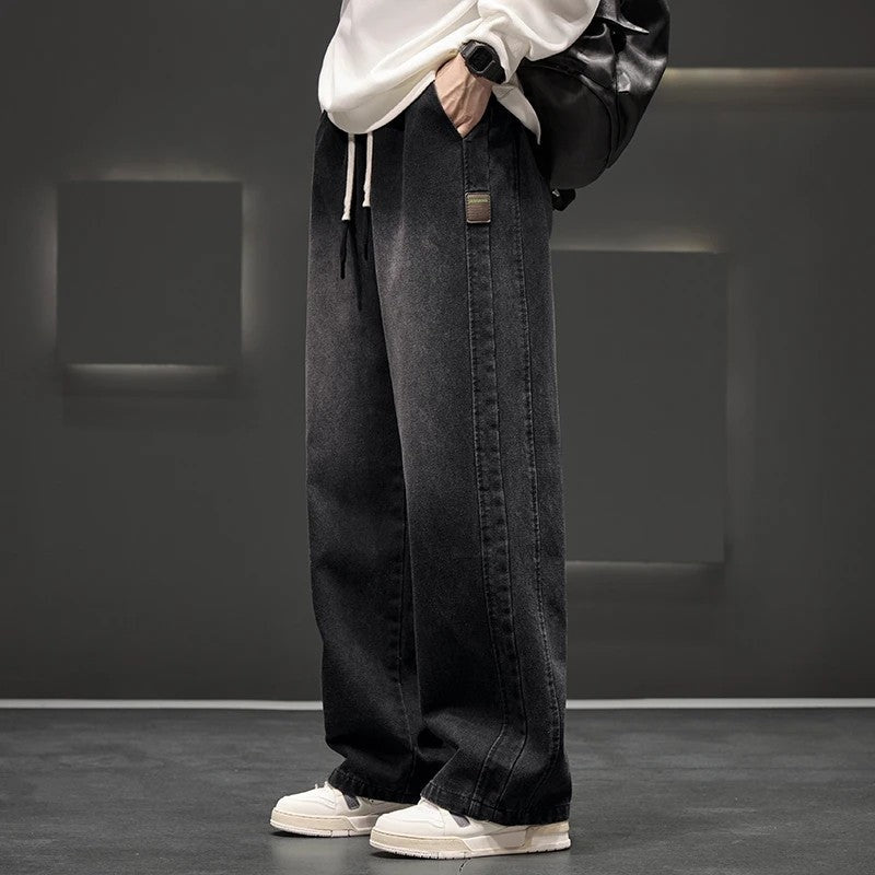 Norvik Relaxed Drawstring Wide-Leg Jeans