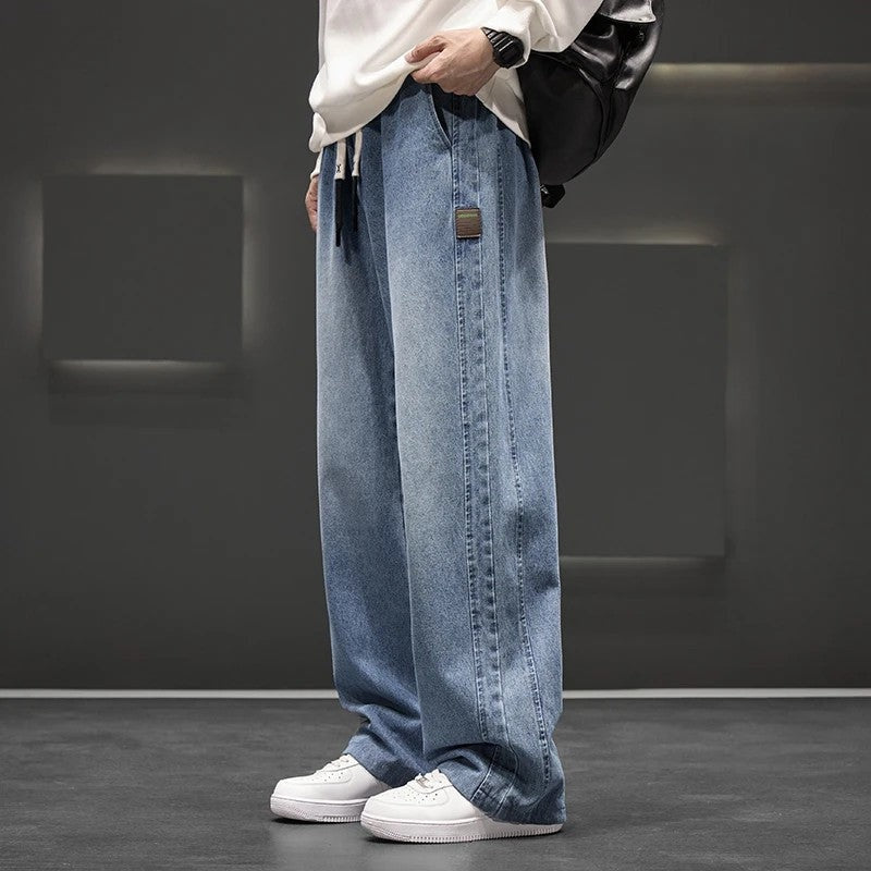 Norvik Relaxed Drawstring Wide-Leg Jeans