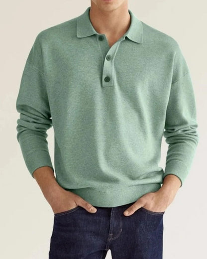 Ondine Relaxed Knit Polo Sweatshirt