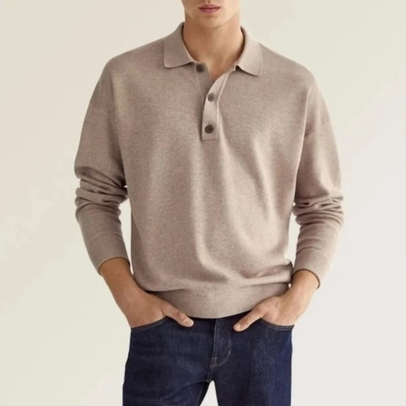 Ondine Relaxed Knit Polo Sweatshirt