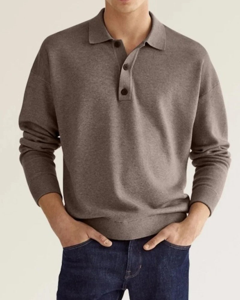 Ondine Relaxed Knit Polo Sweatshirt