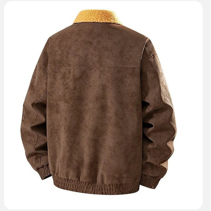 Ravelle Shearling Collar Relaxed Aviator Jacket