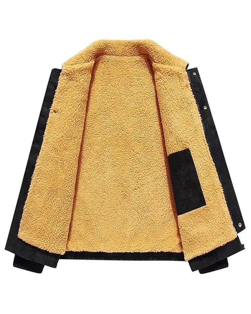 Ravelle Shearling Collar Relaxed Aviator Jacket