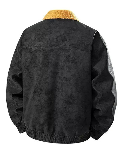 Ravelle Shearling Collar Relaxed Aviator Jacket