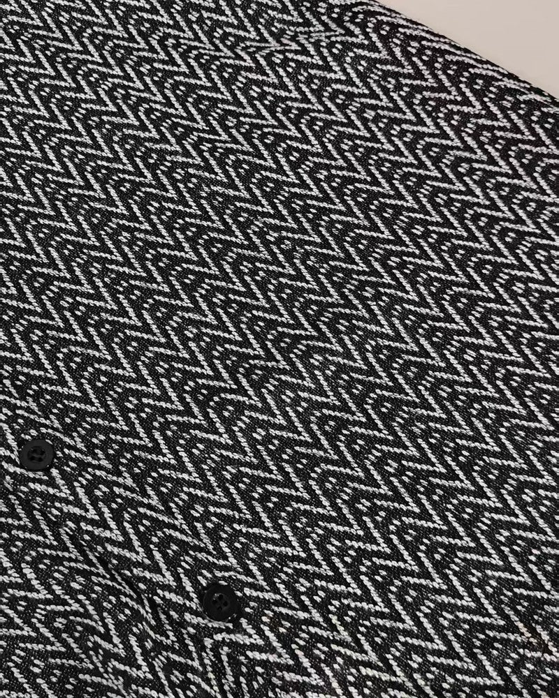 Ravik Chevron Textured Button-Up Shirt