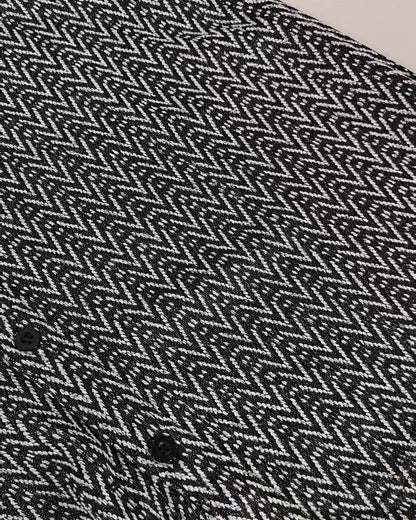 Ravik Chevron Textured Button-Up Shirt