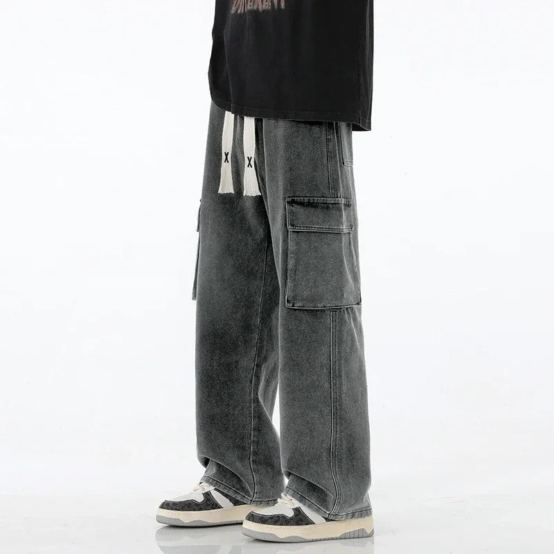Ravik Relaxed Wide-Leg Cargo Jeans