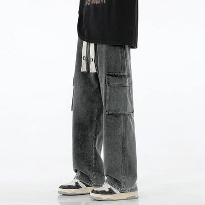 Ravik Relaxed Wide-Leg Cargo Jeans