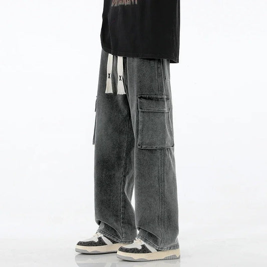 Ravik Relaxed Wide-Leg Cargo Jeans