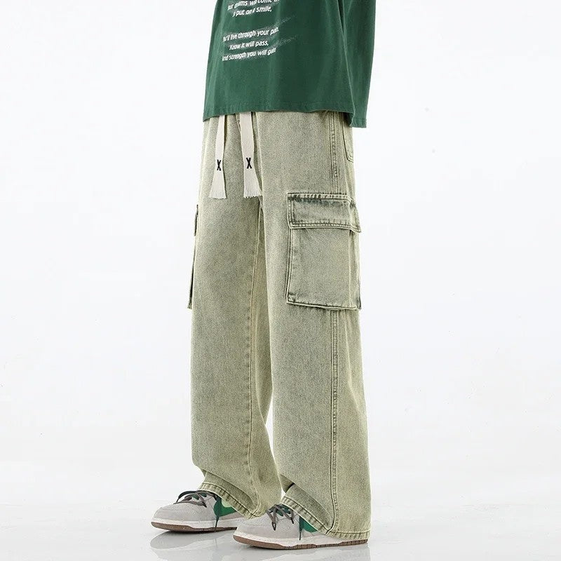 Ravik Relaxed Wide-Leg Cargo Jeans