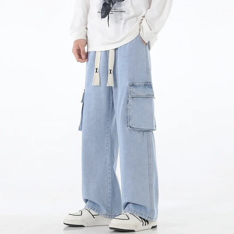 Ravik Relaxed Wide-Leg Cargo Jeans