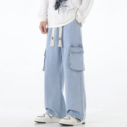 Ravik Relaxed Wide-Leg Cargo Jeans