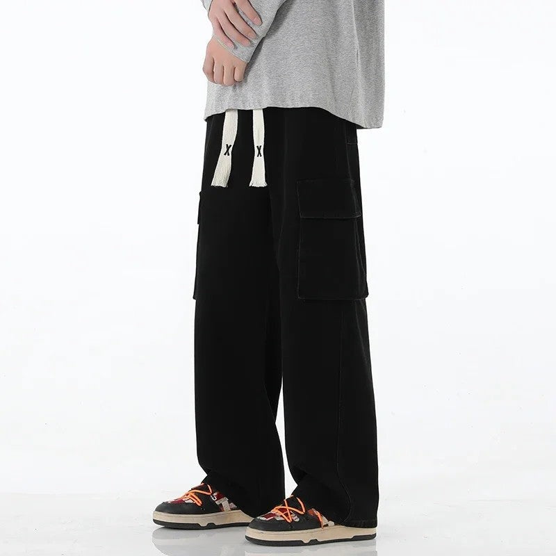 Ravik Relaxed Wide-Leg Cargo Jeans