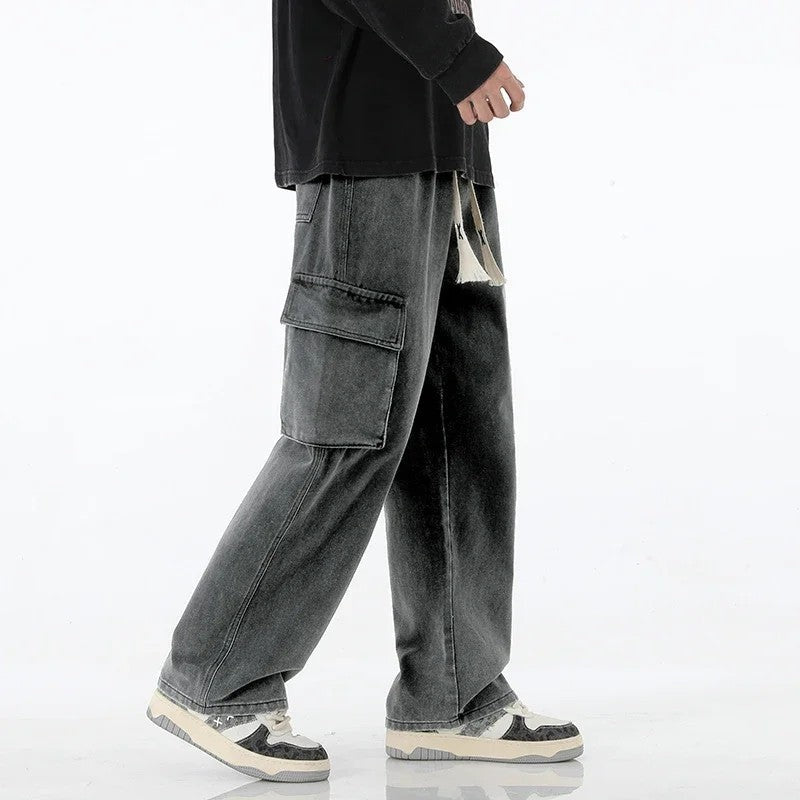 Ravik Relaxed Wide-Leg Cargo Jeans