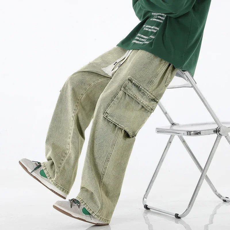 Ravik Relaxed Wide-Leg Cargo Jeans