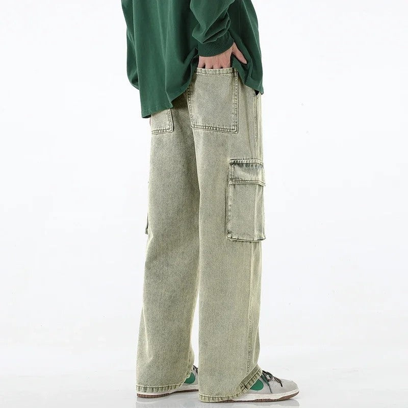 Ravik Relaxed Wide-Leg Cargo Jeans