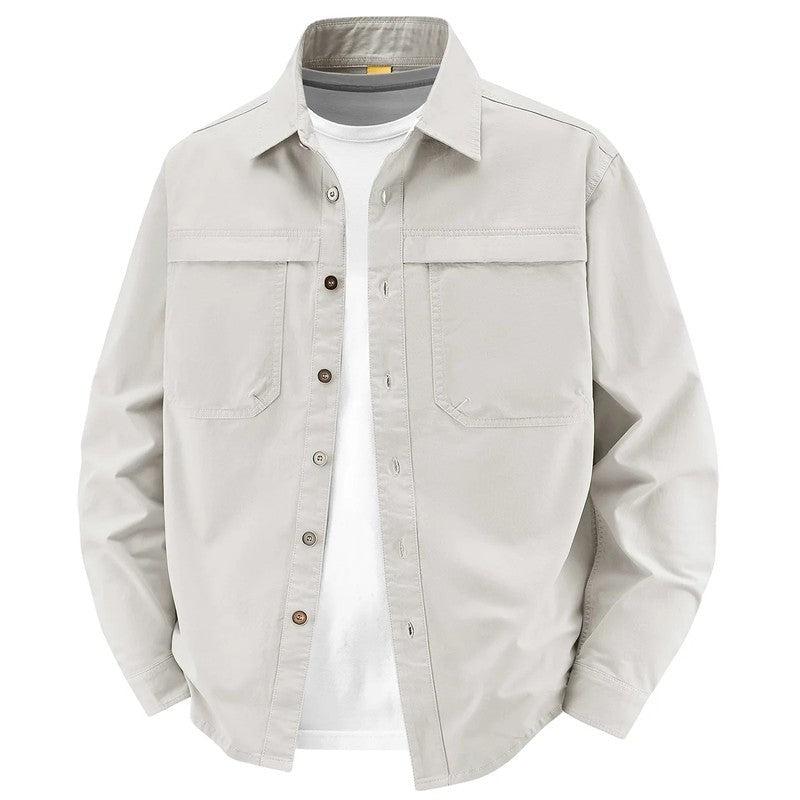 Ravik Utility Cotton Button-Up Overshirt