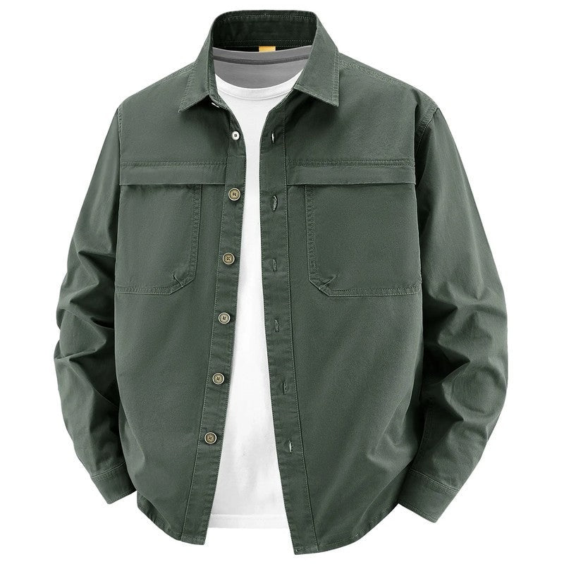 Ravik Utility Cotton Button-Up Overshirt