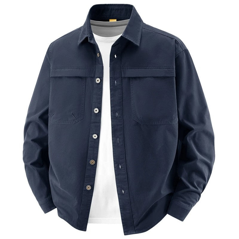 Ravik Utility Cotton Button-Up Overshirt