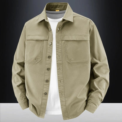 Ravik Utility Cotton Button-Up Overshirt