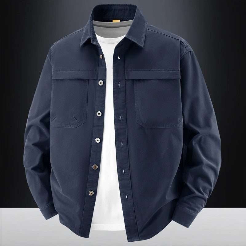 Ravik Utility Cotton Button-Up Overshirt