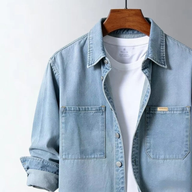 Ravion Relaxed Button-Up Denim Shirt