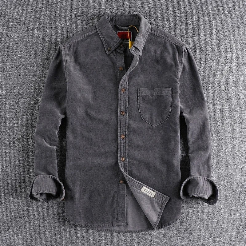 Raviro Relaxed Corduroy Button-Up Shirt