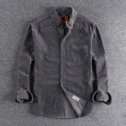 Raviro Relaxed Corduroy Button-Up Shirt