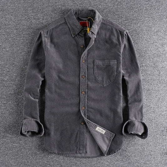 Raviro Relaxed Corduroy Button-Up Shirt