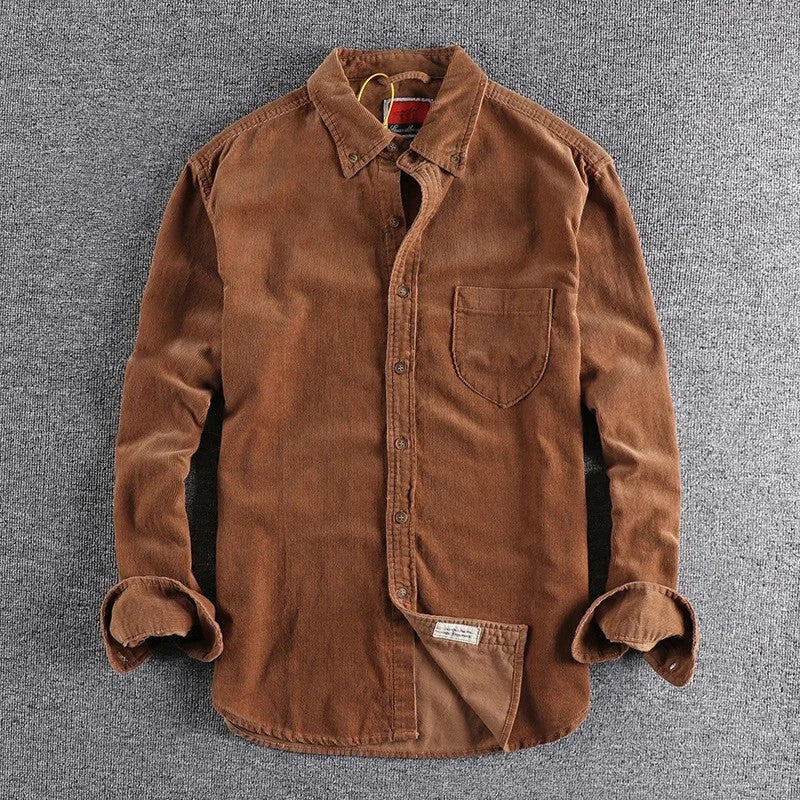 Raviro Relaxed Corduroy Button-Up Shirt