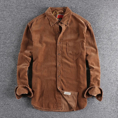 Raviro Relaxed Corduroy Button-Up Shirt