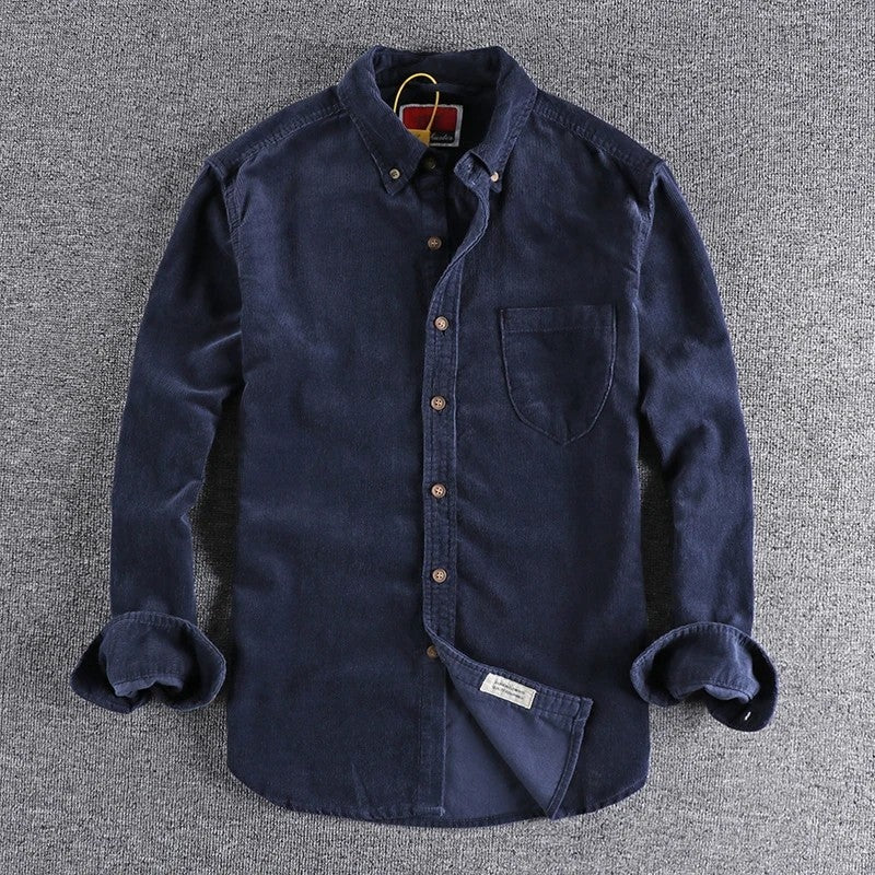 Raviro Relaxed Corduroy Button-Up Shirt