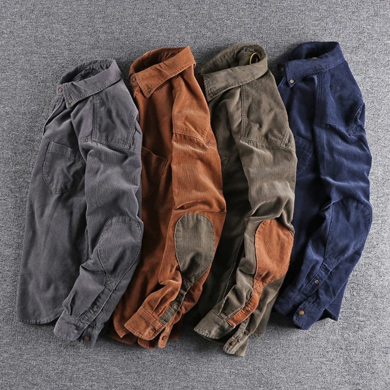 Raviro Relaxed Corduroy Button-Up Shirt