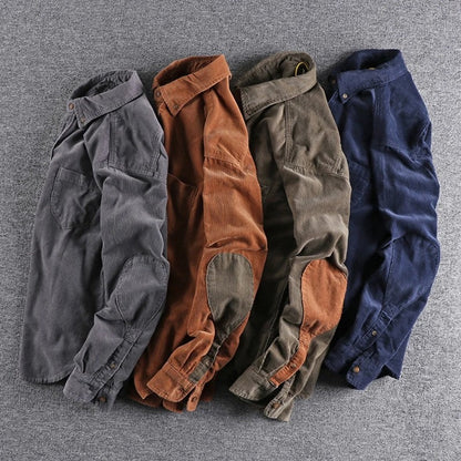 Raviro Relaxed Corduroy Button-Up Shirt
