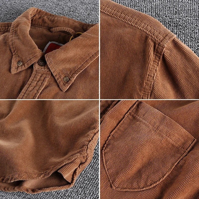 Raviro Relaxed Corduroy Button-Up Shirt