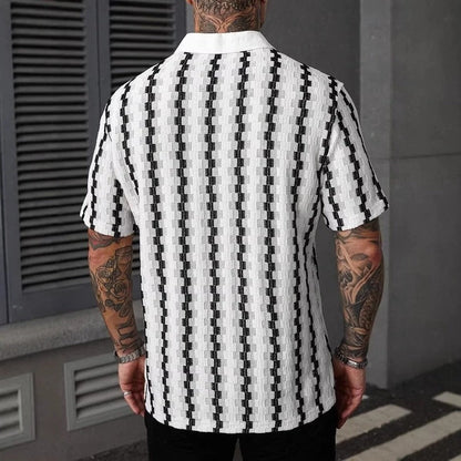 Rivaro Textured Knit Button-Up Shirt