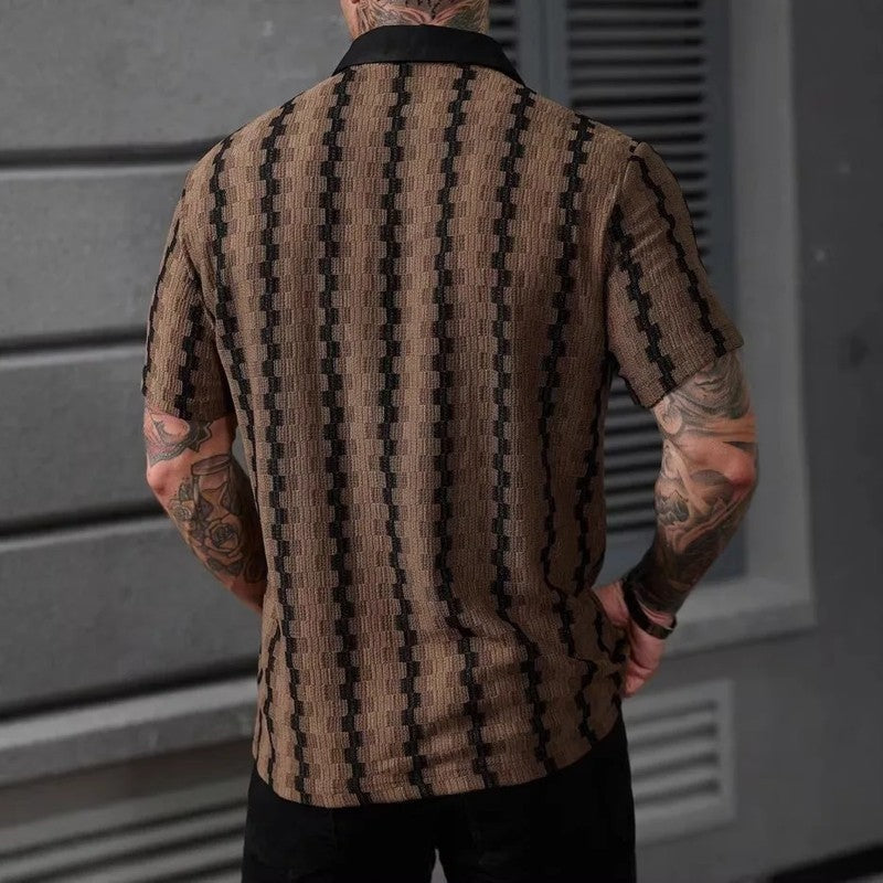 Rivaro Textured Knit Button-Up Shirt