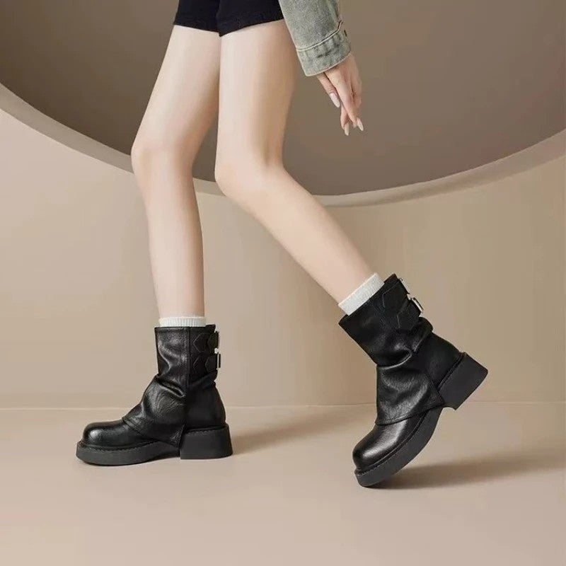 Rivona Relaxed Buckle Platform Boots