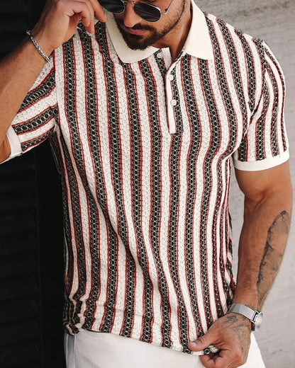Rovico Textured Retro Knit Polo Shirt