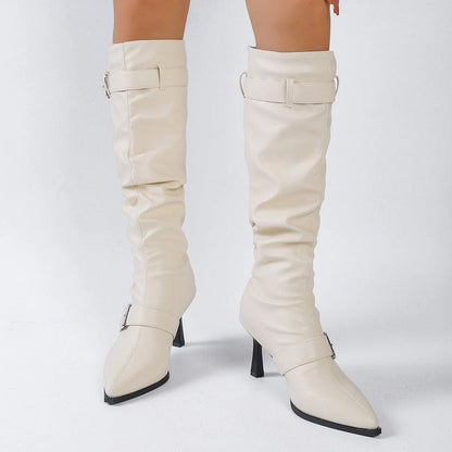 Sabrina Slouch Knee-High Heeled Boots