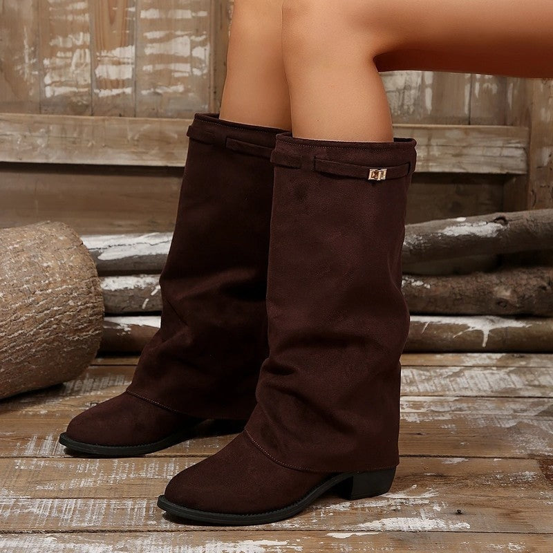 Sarah Slouchy Mid-Calf Western Boots