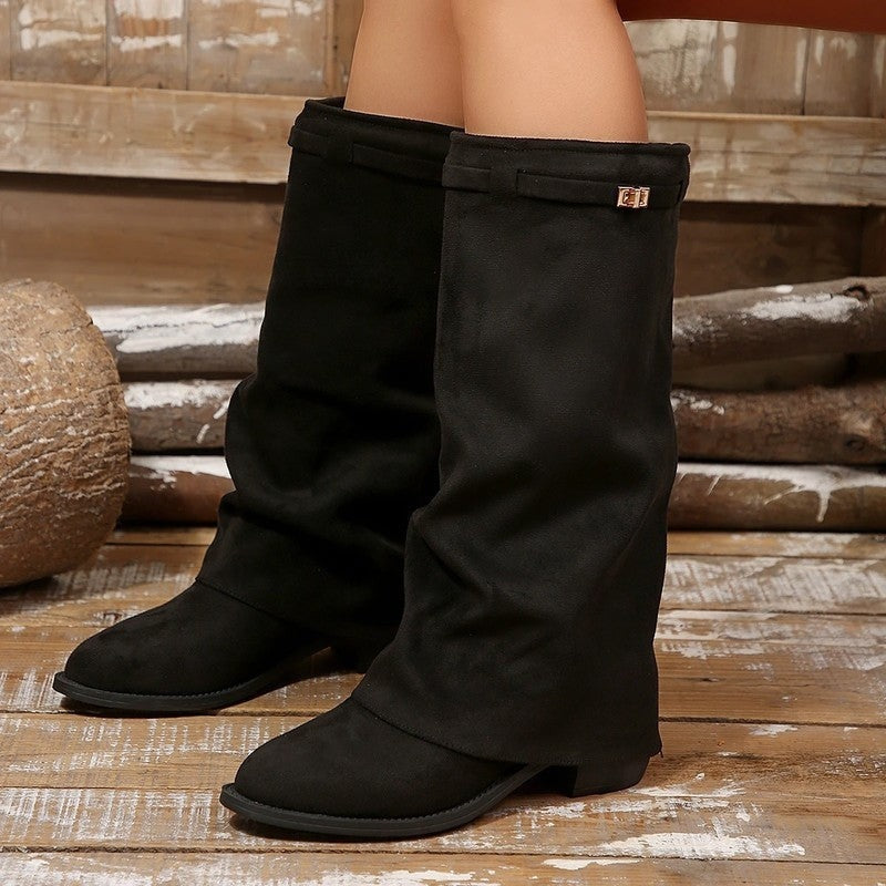 Sarah Slouchy Mid-Calf Western Boots