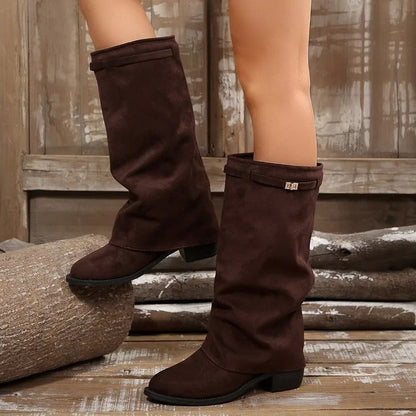 Sarah Slouchy Mid-Calf Western Boots