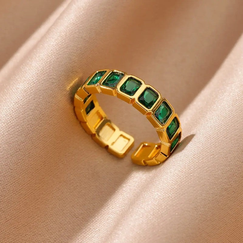 Serena Adjustable Rainbow Gemstone Ring