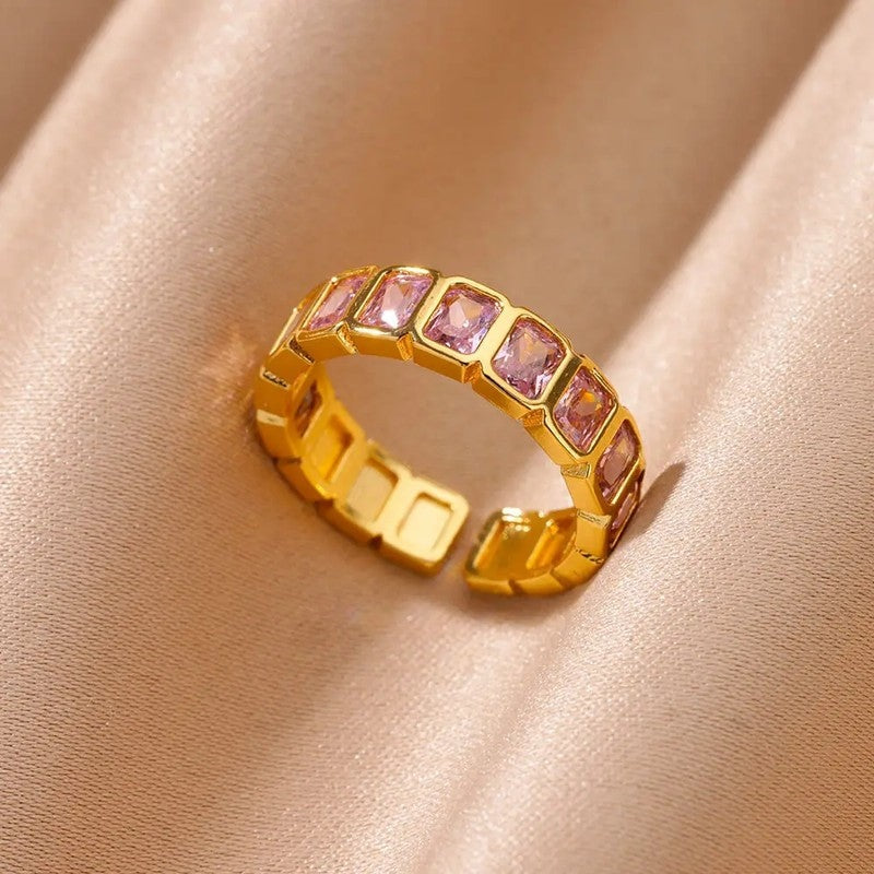 Serena Adjustable Rainbow Gemstone Ring