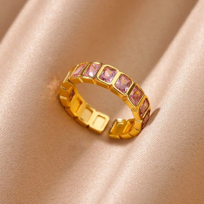 Serena Adjustable Rainbow Gemstone Ring