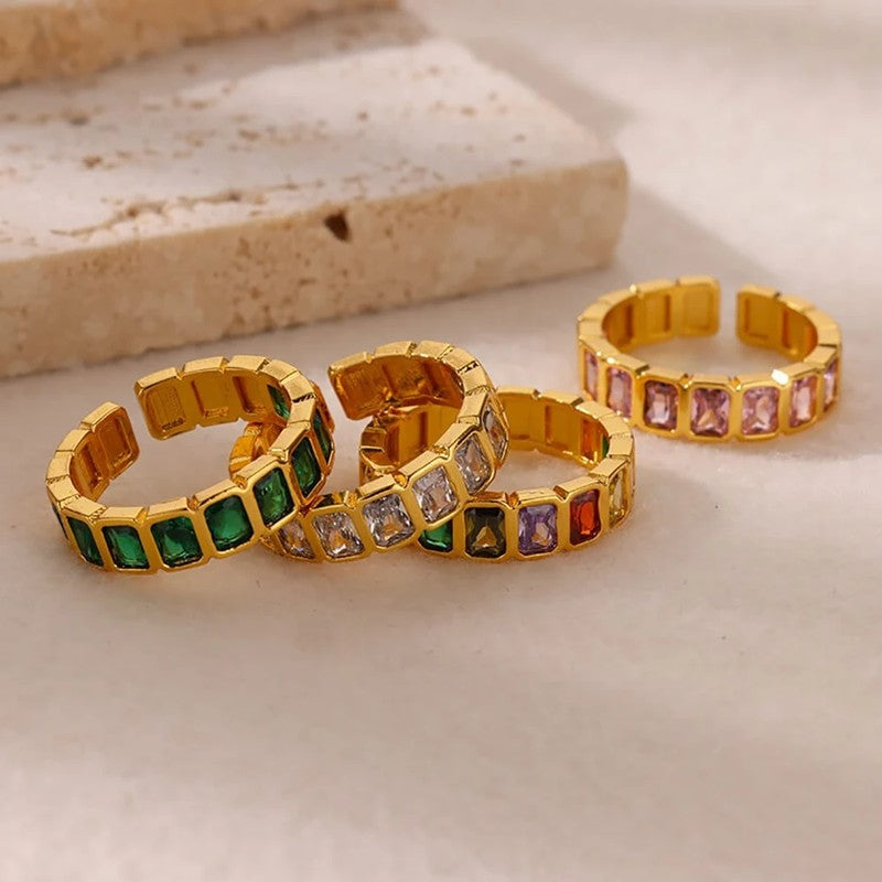 Serena Adjustable Rainbow Gemstone Ring