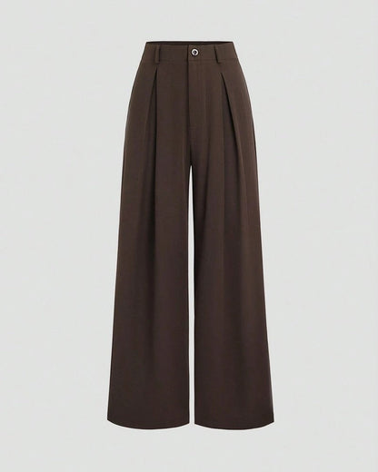 Varella Pleated High-Waist Wide-Leg Pants